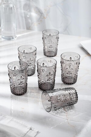 Geräuchertes 6-teiliges kurzes Glas aus Acryl und Wasser-Erfrischungsgetränk-Kaffeeglas 400 ml (kein Glas) 1653164 - 4