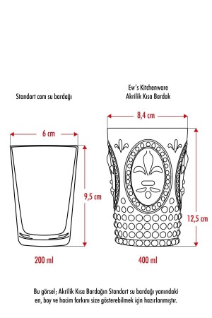 Geräuchertes 6-teiliges kurzes Glas aus Acryl und Wasser-Erfrischungsgetränk-Kaffeeglas 400 ml (kein Glas) 1653164 - 7