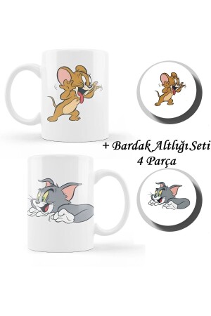 Geschenk-Becher mit besonderem Design, 2-teilig, Tom und Jerry-Becher und Untersetzer-Set, Paar-Becher, Liebhaber-Becher XA0003x0 - 3