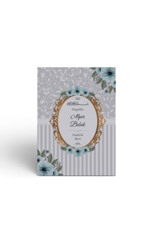 Geschenk-Gebetsperlen mit grau-blauem Blumenmotiv, Yasin Juz Book Mevlüt-Set – 10 Stück - 4