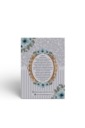 Geschenk-Gebetsperlen mit grau-blauem Blumenmotiv, Yasin Juz Book Mevlüt-Set – 10 Stück - 5