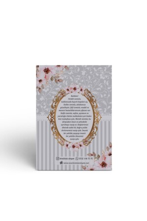 Geschenk-Gebetsperlen mit grau-rosa Blumenmotiv, Yasin-Juz-Buch-Mevlüt-Set, 10 Stück - 5