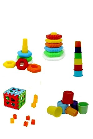 Geschenk Niedliches Turmspiel Bultak Würfel Bunte sechseckige Ringe Lernspielzeugset Unser Spielset Intelligenzentwicklungsspielset - 2