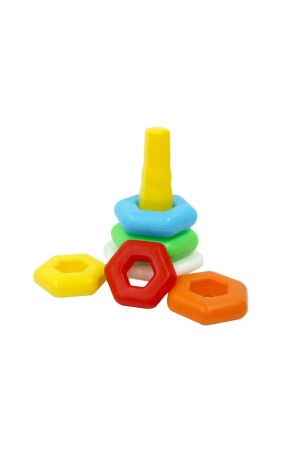 Geschenk Niedliches Turmspiel Bultak Würfel Bunte sechseckige Ringe Lernspielzeugset Unser Spielset Intelligenzentwicklungsspielset - 6