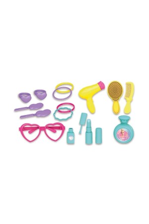 Geschenk-Schönheitssalon mit echtem Spiegel und Zubehör + Spielzeug-Erdbeer-Make-up-Set, Haushaltsspielzeug FİRUZEN SET - 9