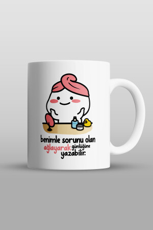 Geschenk zum Lehrertag „Wer ein Problem mit mir hat, kann durch Weinen in sein Tagebuch schreiben“ bedruckte Tasse asko-kusko-1 - 10