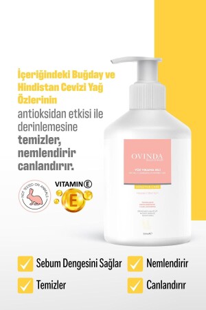 Gesichtswaschgel für empfindliche Haut, 250 ml, feuchtigkeitsspendend, reinigend, revitalisierend, mit E-Vitamin OVD-01. 02 - 2