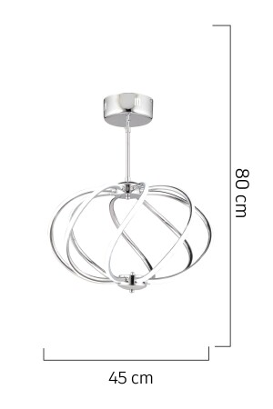 Gestel Chrom-Hängelampe, 88 Watt, Hängelampe mit LED, moderne Küche, Badezimmer, LED-Wohnzimmer-Hängelampe, Kronleuchter 11305-01-CH - 5