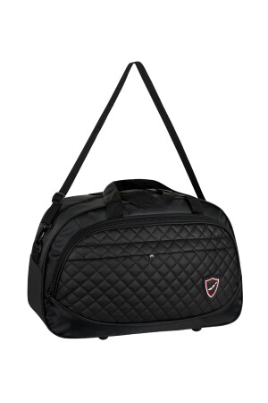 Gesteppte, gemusterte Kunstleder-Unisex-Sport- und Reisetasche der neuen Saison in Schwarz - 3