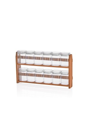 Gewürzglas mit 12 Gläsern 200 ml, Gewürzglas-Set mit Holzständer, 24 Stück Gewürzetiketten TİLAMEAN 12 Glas - 4