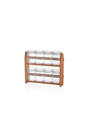 Gewürzglas mit 8 Gläsern 200 ml, Gewürzglas-Set mit Holzständer, 24 Stück Gewürzetiketten TİLAMEAN - 4