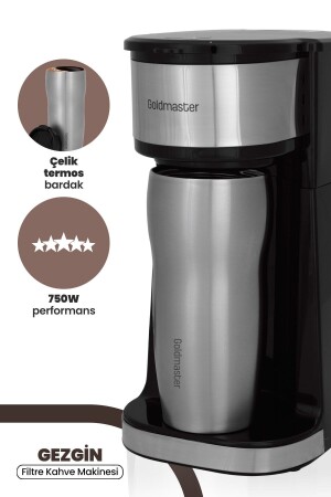 Gezgin Filterkaffeemaschine mit herausnehmbarem Filter, auslaufsichere Thermoskanne aus Stahl, GM7365 - 4