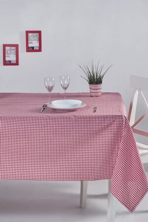 Gingham-Tischdecke Rot 170x170 cm - 1