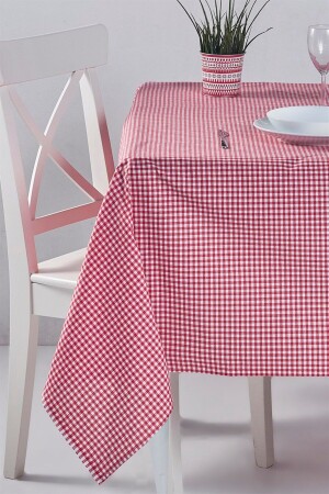 Gingham-Tischdecke Rot 170x170 cm - 4