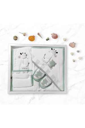 Giraffe gestreift Gaye Babyhandtuch-Bademantel-Set Bio - Geschenk zur Geburt 219272 - 6