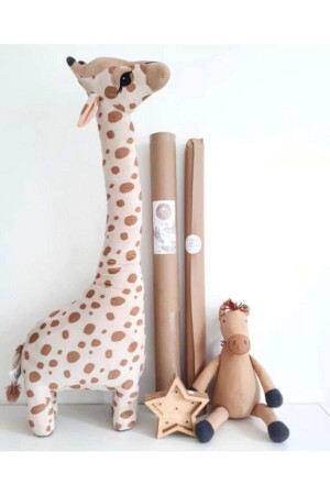 Giraffe Giraffe Dekokissen Schlaf- und Spielgefährte Plüschtiere 1 Meter 100 cm x 34 cm Beige Giraffe - 4