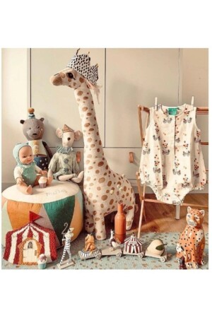 Giraffe Giraffe Dekokissen Schlaf- und Spielgefährte Plüschtiere 1 Meter 100 cm x 34 cm Beige Giraffe - 5