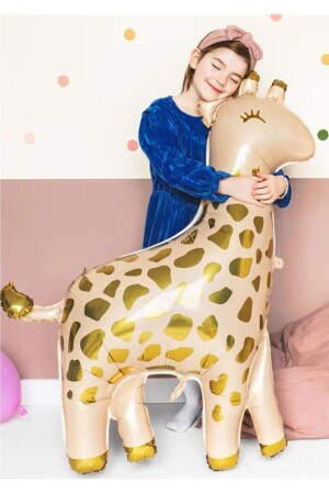 Giraffe Gold Creme Pastellton 80 cm Folienballon - 1