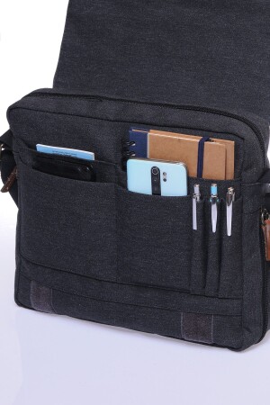 Gk-12 Kanvas Postacı Çantası Notebook Macbook Tablet Ders Kitabı Okul Ve Üniversite Çantası - 5