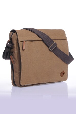 Gk12 Canvas Postman Flache Umhängetasche Beige 20UBYH0018 - 4