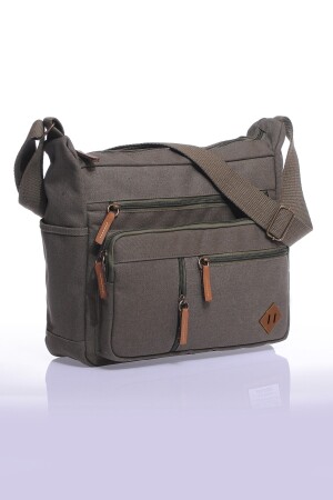 Gk13 Canvas Postman Flache Umhängetasche Khaki 20UBYH0019 - 4