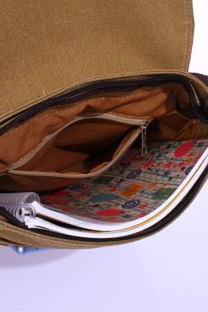 GK62 CANVAS-BRIEFTASCHE MIT MEHREREN FÄCHERN, UNIVERSITÄTS-TAGETASCHE, MACBOOK-TABLETTASCHE, BEIGE - 7