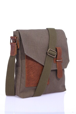 GK62 CANVAS-BRIEFTASCHE MIT MEHREREN FÄCHERN, UNIVERSITÄTS-TAGETASCHE, MACBOOK-TABLETTTASCHE, KHAKI - 3