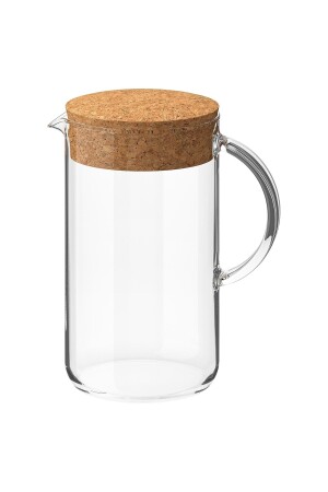 Glaskrug mit Korkdeckel, Höhe: 21 cm, Volumen: 1,5 Liter, Ikea Glaswasserflasche, transparent, 0756564 - 5