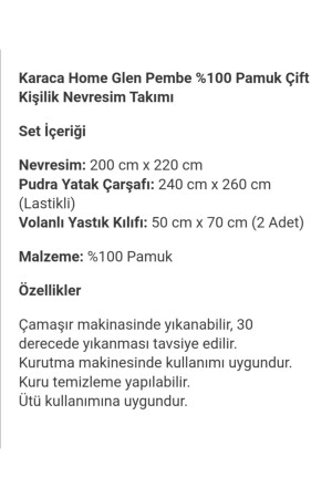 Glen Pembe Çift Kişilik Nevresim Takımı TYC00335169293 - 3