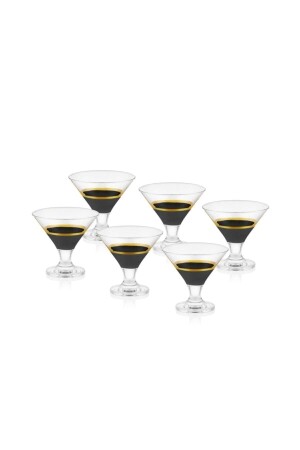 Glow Eisbecher Schwarz Gold 6er Set GLW0005 - 1