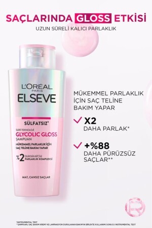 Glycolic Gloss Mükemmel Parlaklık için Bakım Yapan Şampuan 200ml - 7