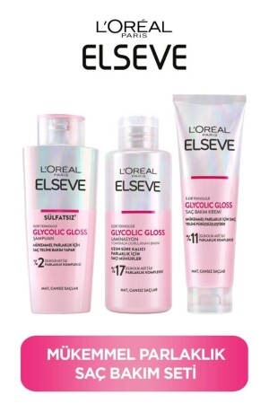 Glycolic Gloss Perfect Shine 3-teiliges Haarpflegeset: Shampoo – Spülung – Laminierungspflege - 1