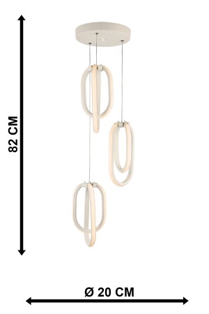 Göktuğ 3 Farbe LED 3. Kronleuchter Weiß 300 001 0613 03 - 7