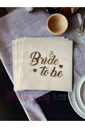 Gold Bride To Be Ring Party-Serviette, 16-teilige Gold Bride Party-Präsentationsserviette - 4