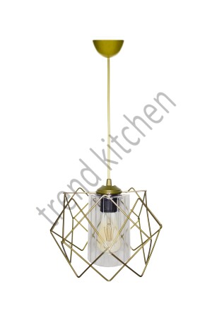 Gold Design Kronleuchter aus transparentem Glimmerglas gldprmtşfmka - 5