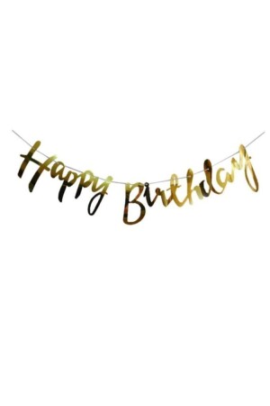 Gold Happy Birthday Banner - 2