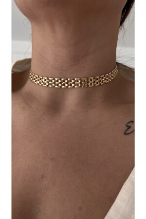 Gold Hasır Choker Via0033 - 5