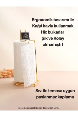 Gold Kağıt Havluluk Ergonomik Tasarım Modern Mutfak Sofra Aksesuarı Paslanmaz Kaplama Peçetelik - 4