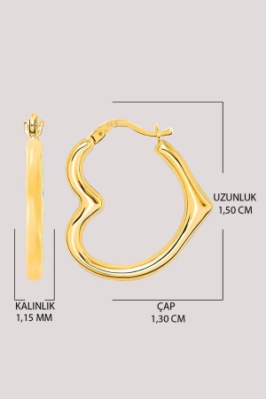 Gold-Ohrring, 14 Karat Gold, Herz-Ohrring, 1–50 cm - 6