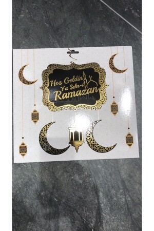 Gold-Siyah Hoşgeldin Ya Şehri Ramazan Tavan Süs - Led - Hoşgeldin Ramazan Banner Ramazan Sarkıt - 4