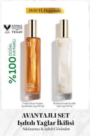 Golden Hour & Stardust Vitamin Içerikli Işıltılı Saç Ve Vücut Yağı 100 ml - 1