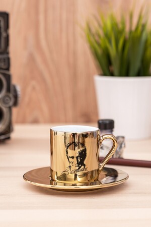 Goldene türkische Kaffeetasse mit Atatürk-Silhouette HD-C2000-401-GO - 3