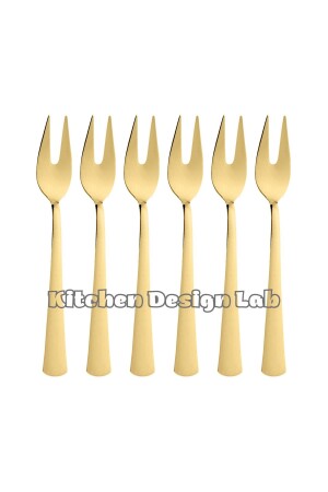 Goldene Zitronen- und Fonduegabel, goldenes 6-teiliges Boxgabel-Set, goldenes 6-teiliges Zitronen-Fonduegabel-Set - 2