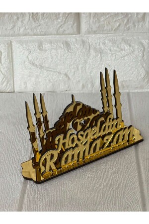 - Goldener Serviettenhalter aus Plexiglas mit der Aufschrift „Welcome Ramadan“ 179051 - 3