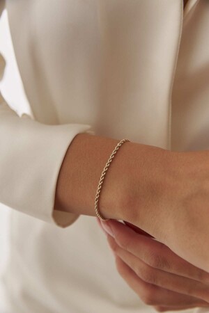 Goldenes Seil-Twist-Armband - 1