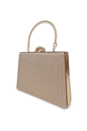 Goldfarbe Gold Dore Abendtasche mit Eisengriff Abendtasche Hochzeit Verlobungstasche Clutch Bag 0905 Çupra - 5