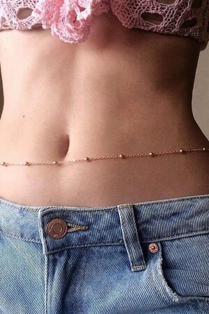 Goldfarbene Damen-Kette für den Bauch, kleine, große Taillenkette, Körperschmuck - 1