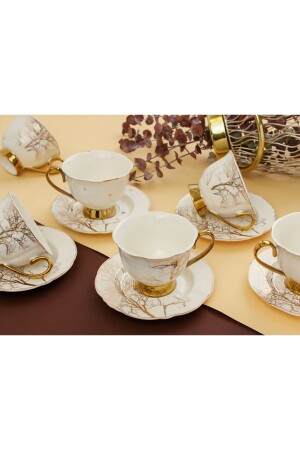 Goldfarbenes Kaffeetassen-Set „Baum des Lebens“ im besonderen Design SMB-HA - 2