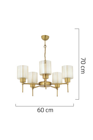 Goldie 5-teiliger antiker moderner Schlafzimmer-Wohnzimmer-Kronleuchter 3421-05-FR - 4