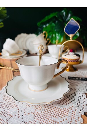 GOLDVERGOLDETE LUXUS-TEETASSE AUS PORZELLAN FÜR 2 PERSONEN - 1